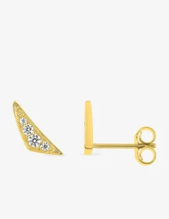 Boucles d'oreilles en or jaune 375‰ et oxyde de zirconium SO OR