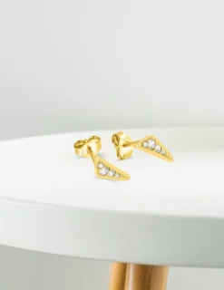 Boucles d'oreilles en or jaune 375‰ et oxyde de zirconium SO OR