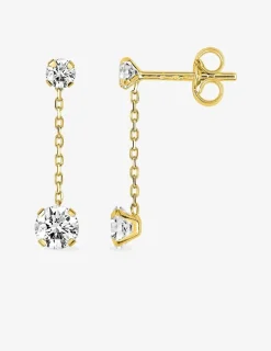 Boucles d'oreilles en or jaune 375‰ et oxyde de zirconium SO OR