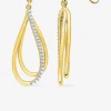 Boucles d'oreilles en plaqué or, oxyde de zirconium et rhodium SO OR
