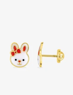 Boucles d'oreilles enfant lapin en or 375‰ SO OR