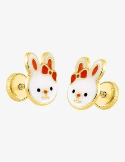 Boucles d'oreilles enfant lapin en or 375‰ SO OR