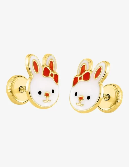 Boucles d'oreilles enfant lapin en or 375‰ SO OR