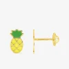 Boucles d'oreilles enfant ananas en or 375‰ SO OR