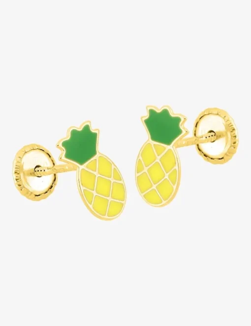 Boucles d'oreilles enfant ananas en or 375‰ SO OR