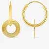 Boucles d'oreilles fantaisie, créoles en or jaune 375 ‰ SO OR