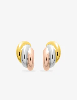 Boucles d'oreilles fantaisie demi-créoles 3 or 750 ‰ SO OR