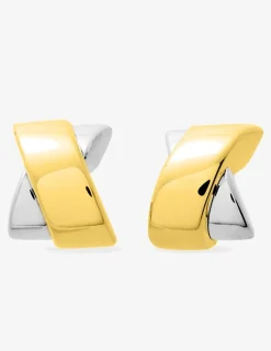 Boucles d'oreilles fantaisie électroformées or jaune 750 ‰ et rhodium SO OR