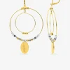 Boucles d'oreilles fantaisie cristal gris et acier doré SO OR