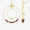 Boucles d'oreilles fantaisie cristal rouge et acier doré SO OR