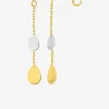 Boucles d'oreilles fantaisie pendantes or jaune 375 ‰ et rhodium SO OR