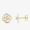 Boucles d'oreilles fantaisie or jaune 750 ‰, oxyde de zirconium SO OR