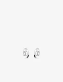 Boucles d'oreilles fantaisistes argent rhodié 925%o avec oxyde de zirconium SO OR