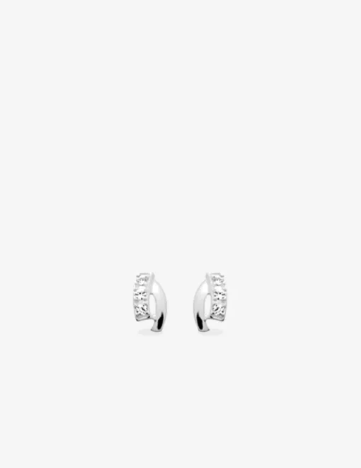 Boucles d'oreilles fantaisistes argent rhodié 925%o avec oxyde de zirconium SO OR