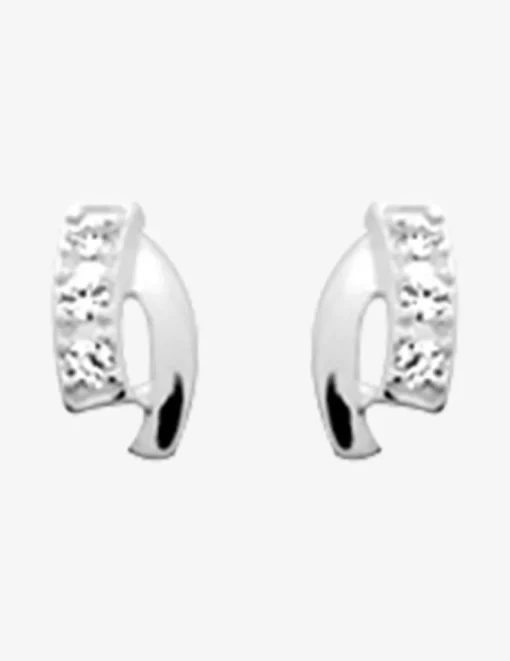 Boucles d'oreilles fantaisistes argent rhodié 925%o avec oxyde de zirconium SO OR