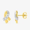 Boucles d'oreilles fantaisie or jaune 750 ‰, oxyde de zirconium et rhodium SO OR