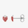 Boucles d'oreilles fraises argent 925 ‰ laque rouge et blanc SO OR