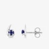 Boucles d'oreilles gouttes or blanc 375‰ et saphir SO OR