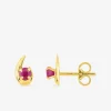 Boucles d'oreilles gouttes en or jaune 375‰ et rubis SO OR