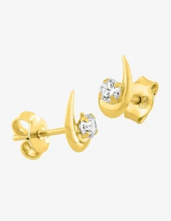 Boucles d'oreilles gouttes en or jaune 375‰ et oxyde de zirconium SO OR