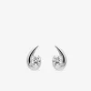 Boucles d'oreilles gouttes or blanc 750 ‰, oxyde de zirconium SO OR