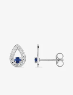 Boucles d'oreilles gouttes bicolores argent rhodié 925‰ avec oxyde de zirconium SO OR