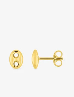 Boucles d'oreilles grain de café or jaune 750 ‰ SO OR
