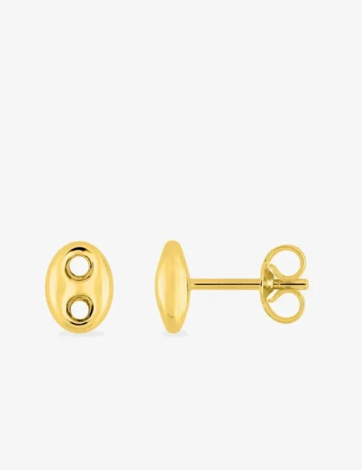 Boucles d'oreilles grain de café or jaune 750 ‰ SO OR