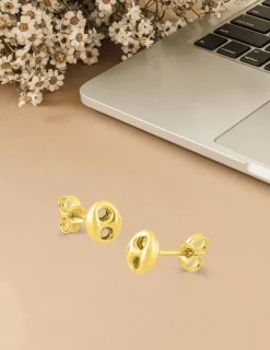 Boucles d'oreilles grain de café or jaune 750 ‰ SO OR