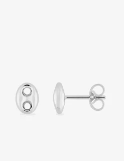 Boucles d'oreilles grain de café or blanc 750‰ SO OR