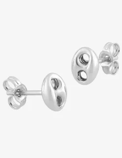 Boucles d'oreilles grain de café or blanc 750‰ SO OR
