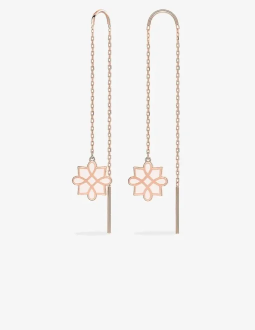 Boucles d'oreilles Harmonie Or rose 375‰ et laque ivoire SO OR