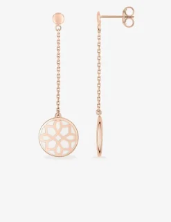Boucles d'oreilles Harmonie Or rose 375‰ et laque ivoire SO OR