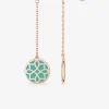 Boucles d'oreilles Harmonie Or rose 375‰ et laque verte aqua SO OR
