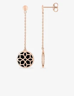 Boucles d'oreilles Harmonie Or rose 375‰ et laque noir de Jais SO OR