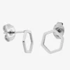 Boucles d'oreilles hexagone acier SO OR