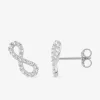 Boucles d'oreilles infinies en or blanc 375‰ et oxyde de zirconium SO OR