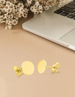 Boucles d'oreilles jetons or jaune 375‰ SO OR