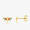 Boucles d'oreilles libellule or jaune 750‰ et laque SO OR