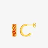 Boucles d'oreilles Lorever Or jaune 375‰ et laque corail SO OR