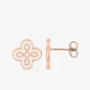 Boucles d'oreilles Lorever Or rose 375‰, motif laque ivoire SO OR