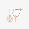 Boucles d'oreilles Lorever Or rose 375‰, motif jeton laque ivoire SO OR
