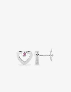 Boucles d'oreilles Love or blanc 750‰ et saphir rose SO OR