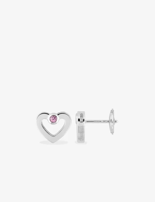 Boucles d'oreilles Love or blanc 750‰ et saphir rose SO OR