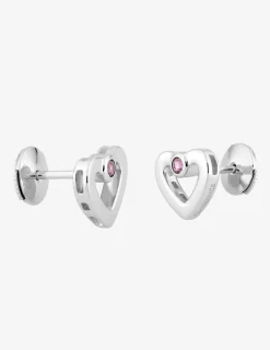 Boucles d'oreilles Love or blanc 750‰ et saphir rose SO OR