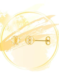Boucles d'oreilles Mélodie Or jaune 375‰ et laque ivoire, petit modèle SO OR