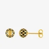 Boucles d'oreilles Mélodie Or jaune 375‰ et laque noir de Jais, petit modèle SO OR