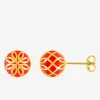 Boucles d'oreilles Mélodie Or jaune 375‰ et laque corail SO OR