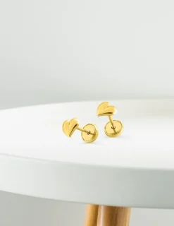 Boucles d'oreilles motif cœur or jaune 750 ‰ SO OR