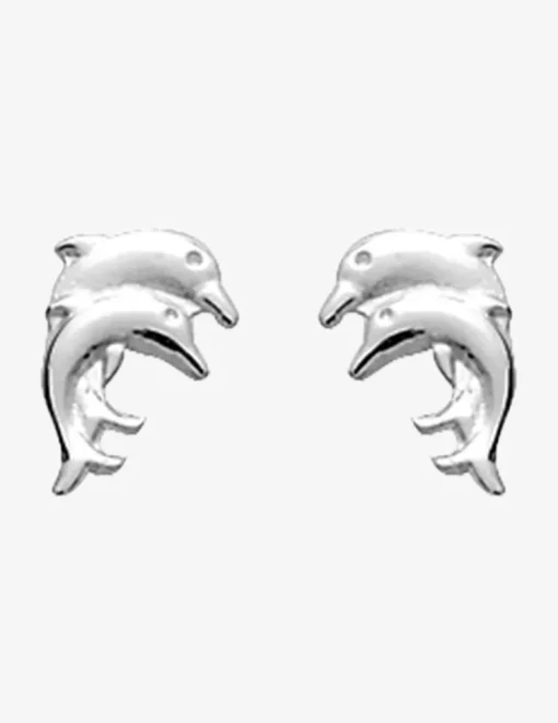 Boucles d'oreilles motif double dauphins argent 925%o SO OR